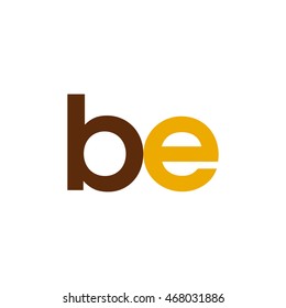 Initial letter BE brown yellow color logo