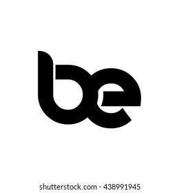 Initial Letter BE Circle Lowercase Logo Black