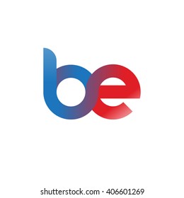 initial letter be linked circle lowercase logo blue red