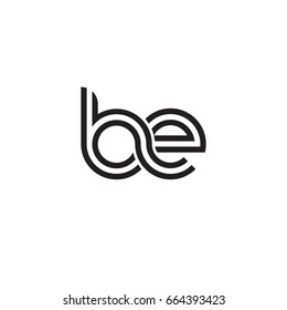 Initial letter be, linked outline rounded lowercase, monogram black