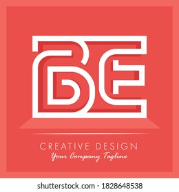 Letra inicial Diseño del logotipo de la letra BE. Ilustración vectorial del icono Creative Modern B E Letters. Concepto De Logotipo De Letra BE Listo Para Su Uso. Plantilla de diseño del vector del logotipo BE de la letra inicial.