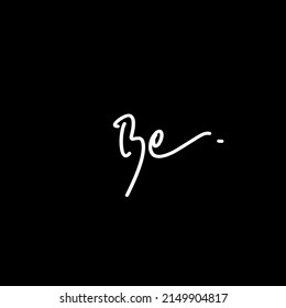 Initial Letter Be Logo - Handwritten Signature Logo