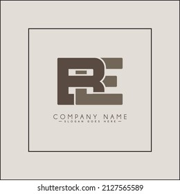 Initial Letter BE Logo - Minimal Business Logo for Alphabet B and E
