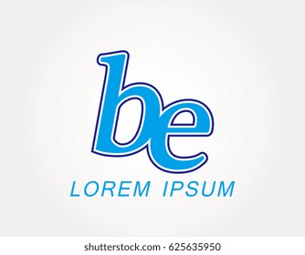 Initial letter be logo. Monogram lowercase italic