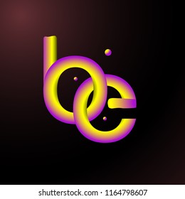 Initial letter be lowercase modern. style logo liquid with bubble