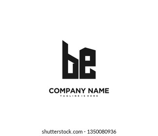 Initial letter BE minimalist art logo vector