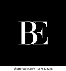 Initial letter BE uppercase modern logo design template elements. White letter Isolated on black background. Suitable for business, consulting group company.