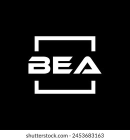 Initial letter BEA logo design. BEA logo design inside square.