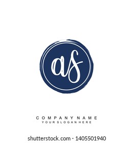Initial letter AS beautiful handwriting logo vector template