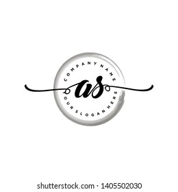 Initial letter AS beautiful handwriting logo vector template