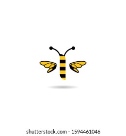 initial letter I bee logo vector illustration design