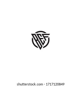 Initial Letter BEF triangle monogram cool modern logo