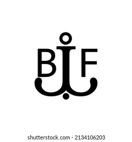 Initial letter BF anchor simple logo.