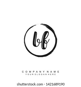 Initial letter BF beautiful handwriting logo vector template