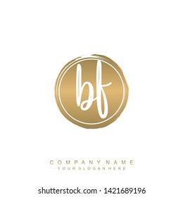 Initial letter BF beautiful handwriting logo vector template