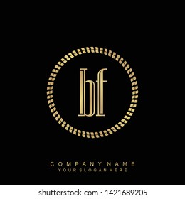 Initial letter BF beautiful handwriting logo vector template