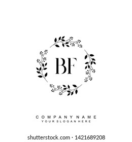 Initial letter BF beautiful handwriting logo vector template