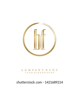 Initial letter BF beautiful handwriting logo vector template