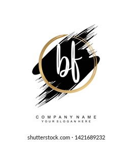 Initial letter BF beautiful handwriting logo vector template