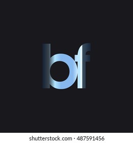 Initial letter BF chrome with dark background logo
