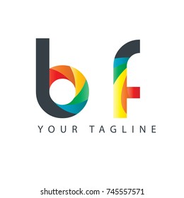 Initial Letter BF Curve Rounded Design Logo