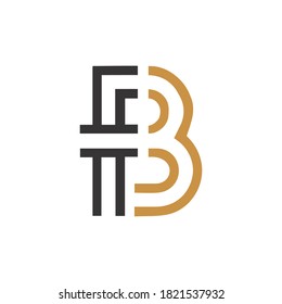 Initial letter bf or fb logo design template