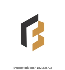 initial letter bf or fb logo vector design