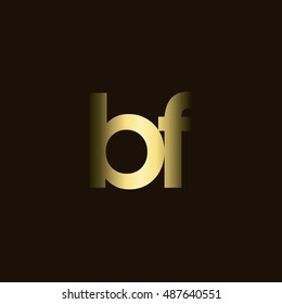 Initial letter BF gold with dark background logo