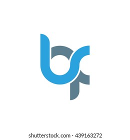 initial letter bf linked round lowercase logo blue