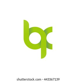 initial letter bf modern linked circle round lowercase logo green