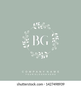 Initial letter BG beautiful handwriting logo vector template