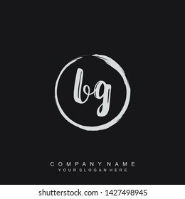 Initial letter BG beautiful handwriting logo vector template