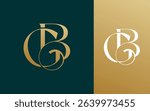 Initial letter BG GB logo design vector illustration for couple, wedding, and business