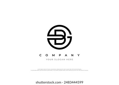 Letra inicial BG o GB Logo Design
