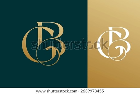 Initial letter BG GB logo design vector illustration for couple, wedding, and business