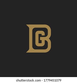 Diseño de la plantilla de logotipo de monograma BG o GB de letras iniciales