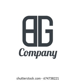 Initial Letter BG Linked Box Design Logo