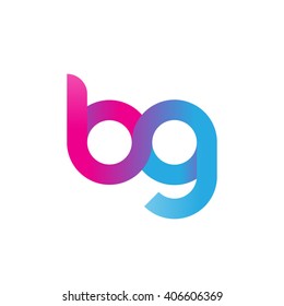 initial letter bg linked circle lowercase logo pink blue purple