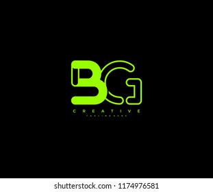 Initial Letter BG Linked Modern Techno Scifi Monogram Shape Logo