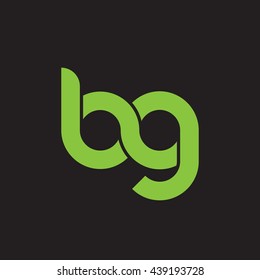initial letter bg linked round lowercase logo green