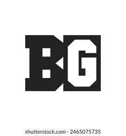 Letra inicial BG Plantilla de diseño de logotipo. Logotipo de BG