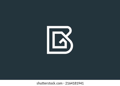 Vektor-Vorlage für das Design eines BG-Logos oder eines GB-Logos mit Anfangsbuchstaben