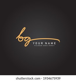 Logo de la carta inicial BG - Logo de la firma dibujada a mano