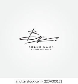 Initial Letter Bg Logo Handwritten Signature Stock Vector (Royalty Free ...