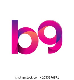 Initial Letter BG Logo Lowercase, magenta and orange, Modern and Simple Logo Design.


