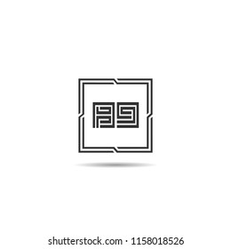 Initial Letter BG Logo Template Design