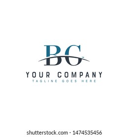 Initial letter BG, overlapping movement swoosh horizon logo company design inspiration in blue and gray color vector
