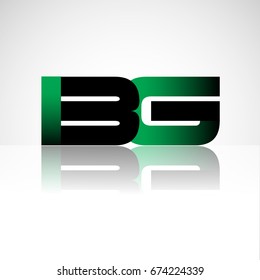 Initial letter BG uppercase modern and simple logo linked green and black colored, isolated in white background. Vector design for company identity.