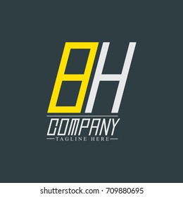 Initial Letter BH 8H Rounded Design Logo