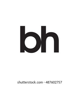 Initial letter BH black white logo